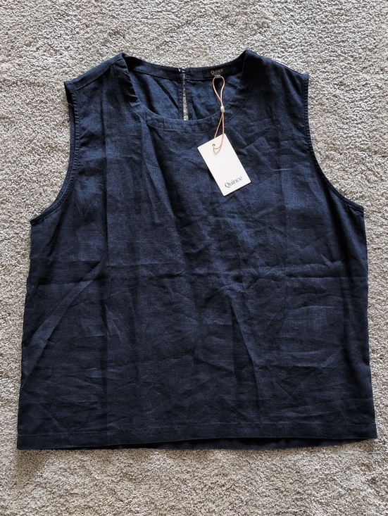 Quince Tops - NWT Quince European Linen Tank Deep Navy Size Large